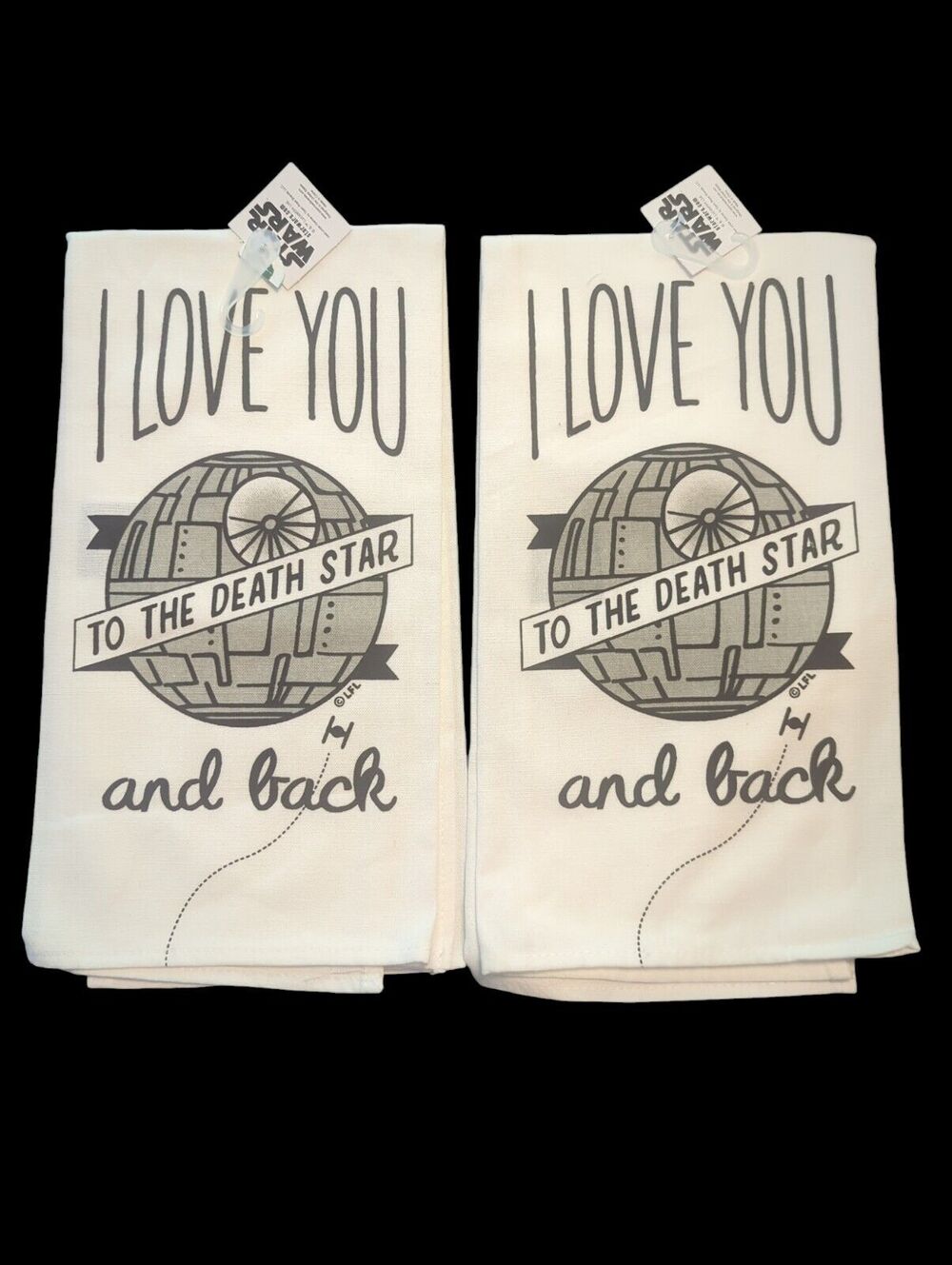 Lot of 2 Disney Star Wars Dish Kitchen Towel Decor 19x25 inches White NEW